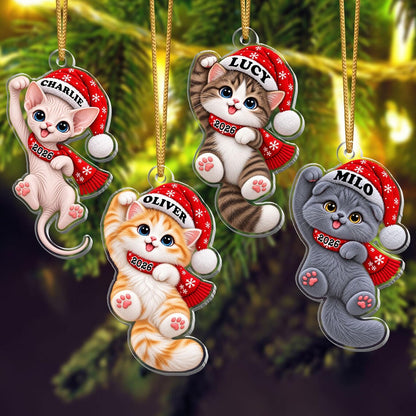 Personalized Acrylic Cat Ornament, Custom Name & Year, Santa Kitten Christmas Gift 26bc87ee-6b36-40c4-8c8b-d862178bf458-1.jpg