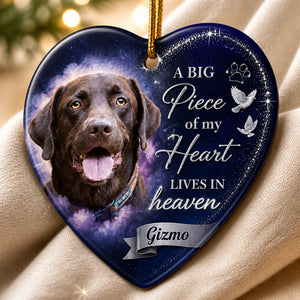 Pet Memorial Heart Ornament – Photo + Name – A Big Piece of My Heart Lives In Heaven - Personalized Shape Ornament 26c7a08f-6d57-49a3-a52f-1cc1582bcdf3.jpg