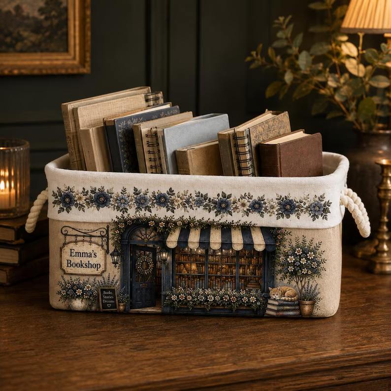 Personalized Book Organizer Basket, Custom Bookshop Linen Storage Bin, Book Lover Gift for Reader 2712c75b-417d-4f09-bdf5-131e8c180f25-gdrfe5nj-9-.jpg