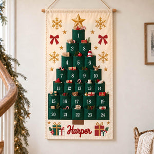 Personalized Advent Calendar with Name, 24 Pocket Christmas Countdown Wall Hanging, Printed Santa, Reindeer, Snowman, Tree, Corded Lettering 27151d48-40fd-413d-b2a4-57e378424722-il_1588xN.8555372166_7qfy.jpg