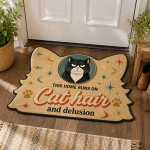 Cat Hair & Delusion – Retro Photo-Pet Doormat - Personalized Custom Shape Doormat (ZB) 2716d09a-4b2e-4df6-8faa-96d7e2c78d81.jpg