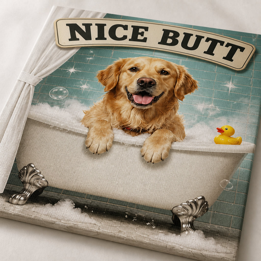 Nice Butt Custom Pet Bathroom Canvas - Personalized Canvas 273526d1-fde6-49e7-aeec-eaccdfa1ca75.jpg