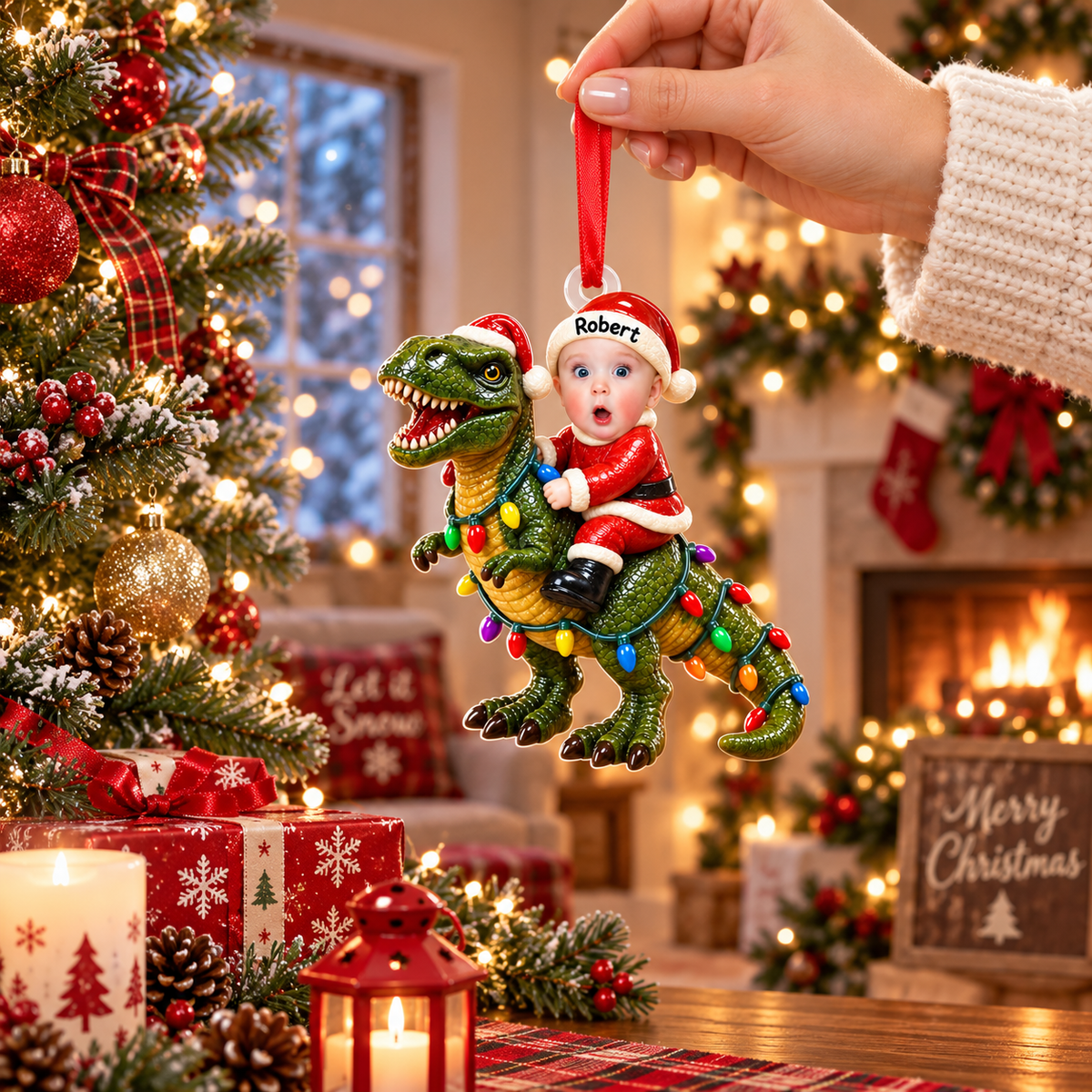 Baby Santa Riding Dinosaur - Personalized 3D Baby Santa Dinosaur Christmas Ornament – Photo Keepsake Decor,Kids Room, Christmas Gift Idea 27367bd1-89ad-423e-9df2-29416ffea600-2cc48925-1cc8-4c47-bf0d-23b87beb4fbf.png