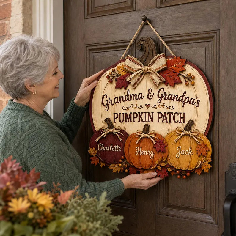 Personalized Pumpkin Patch Sign, Grandma & Grandpa Gift from Grandkids, Rustic Fall Family Decor, Custom Name Keepsake 276af2c8-f144-4c99-b619-831de404bcf5--2-.webp