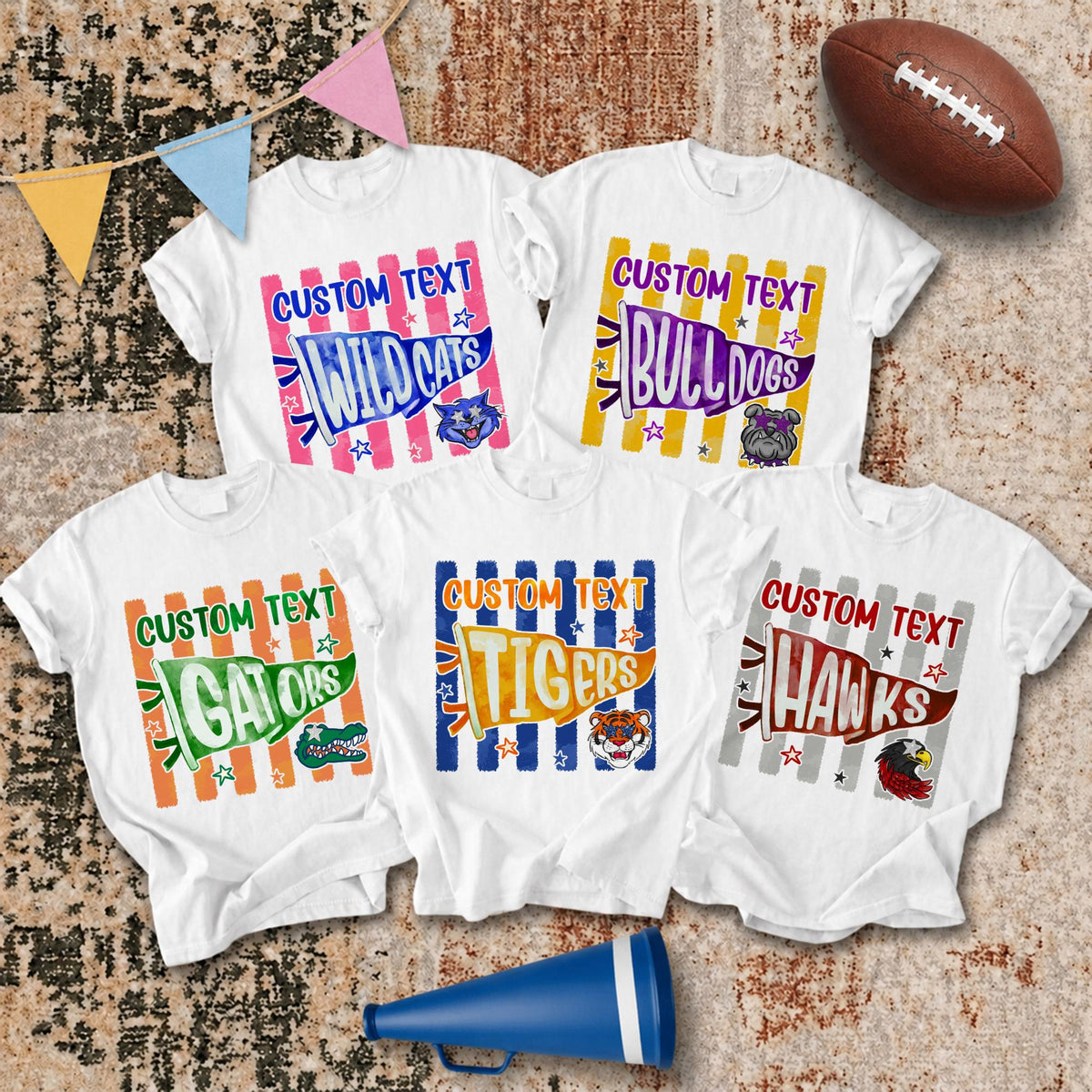 Custom Mascot School Shirt, School Mascot Spirit Shirt, Back To School Shirt, Personalize mascot, Striped Pennants Flag, Girly Mascot Shirt 276bfd08-beab-4d62-9731-45439a6e6c82-3.jpg