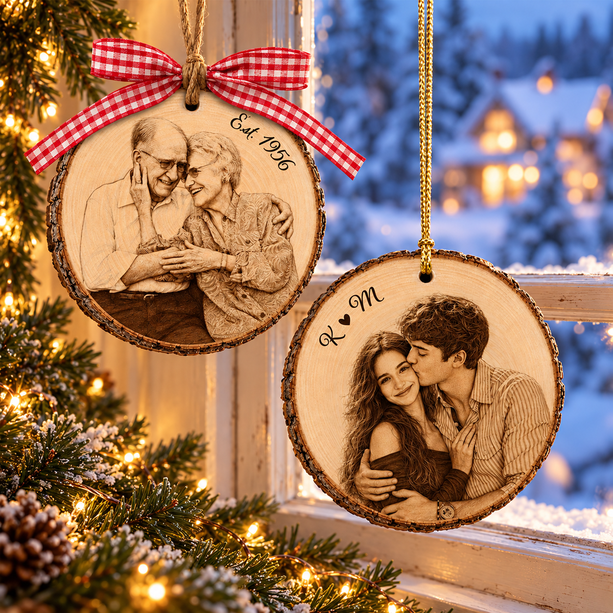 Personalized Couple Portrait from Photo Engraved Style Wooden Ornament, Custom Picture Ornament, Family Rustic Keepsake, Grandparents Gifts 277bdf46-6486-4420-83ce-28433998956e-banner-1.png