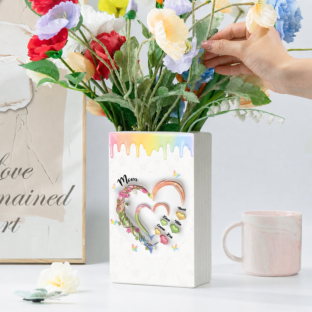 Grandma Mom Sweethearts 3D Effect Faux - Personalized Ceramic Book Vase 2785f761-fc94-48e6-922b-65cfeb67af3c-mk2.jpg