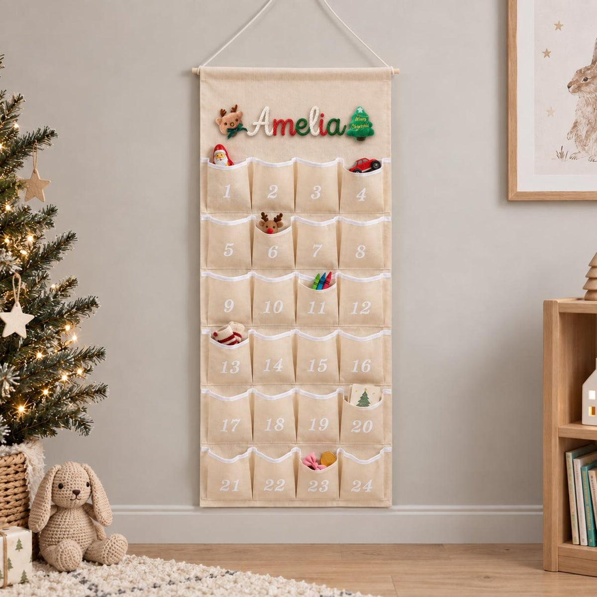 Personalized Canvas Advent Calendar for Kids, Reusable Christmas Advent Calendar, 24 Pocket Christmas Countdown, Custom Holiday Wall Decor 27a1fff5-97b7-4363-938c-41ceaf78da5b-il_1588xN.8548380338_l4v7.jpg