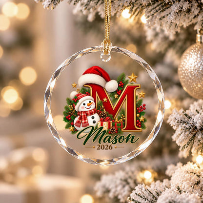 Personalized Snowman Glass Christmas Ornament, Custom Initial and Name Ornament, Round or Heart Glass, Kids Christmas Gift 27b6f856-38b0-4e5c-b6f7-793c222095ba-4.jpg