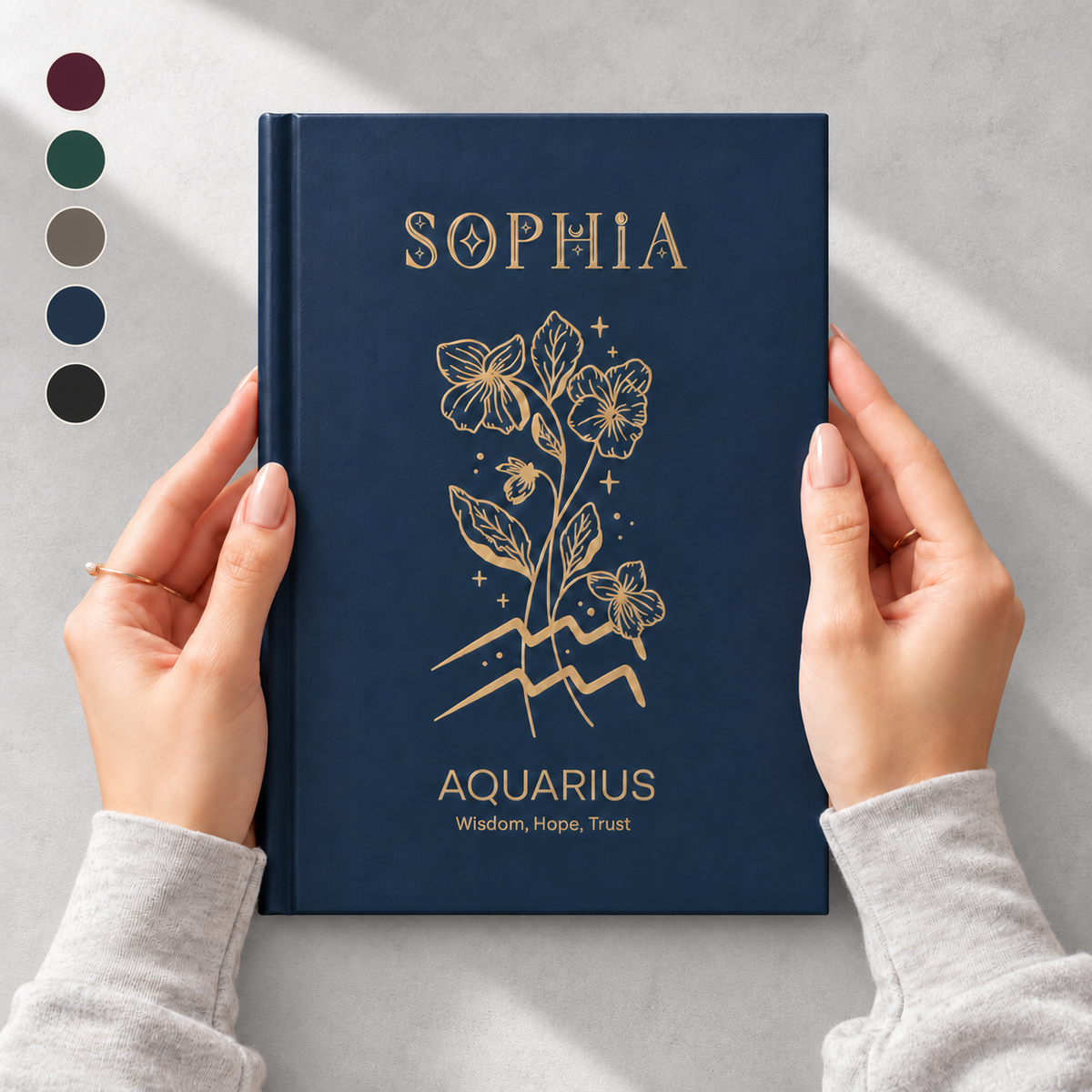 Personalized Zodiac Birth Flower Journal, Custom Astrology Notebook, Birthday Gift for Astrology Lovers, All 12 Zodiac Signs 27bf3520-ac27-460d-8852-5f75019d9d44-S-Sophia-Aquarius-v-m-u-m-u.png