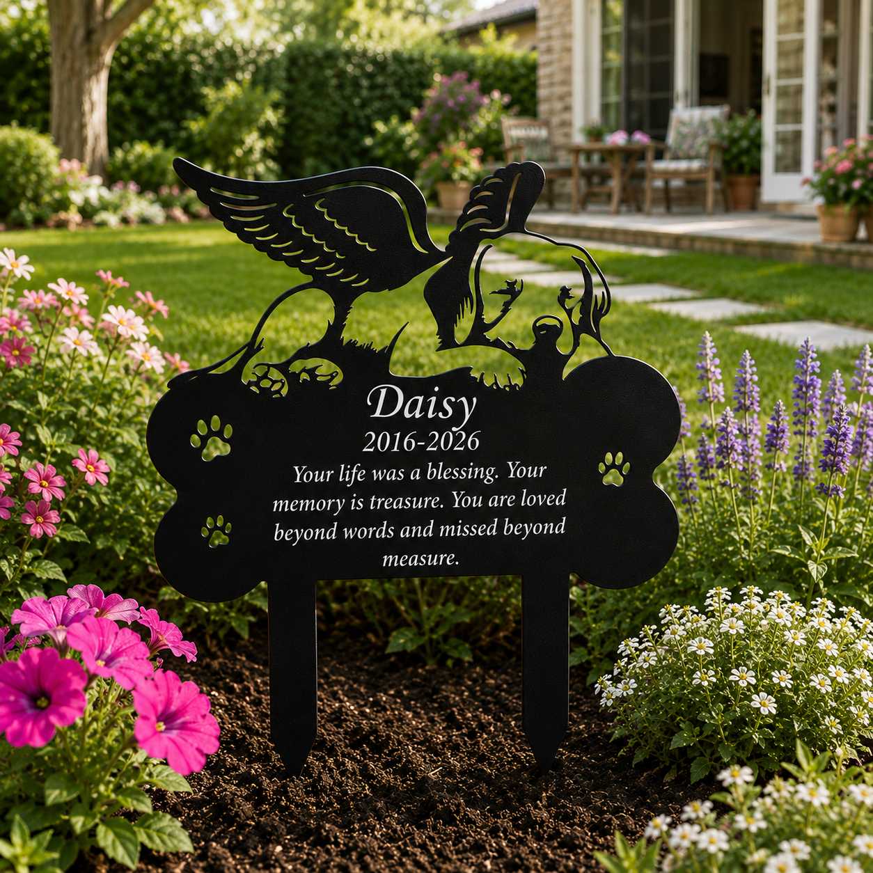 Custom Metal Pet Grave Markers Dog, Dog Memorial Grave Markers Outdoor, Garden Plaque Decorations for Cemetery Pets Sympathy Gift For Pet Lovers Housewarming