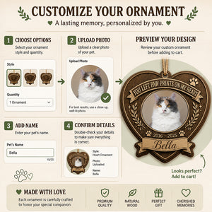 Pet Memorial Photo Ornament – You Left Paw Prints On My Heart (Photo, Name & Years) - Personalized 3-Layered Wood Ornament 27c64dd8-fb52-4ff9-bcde-53885754e4eb.jpg