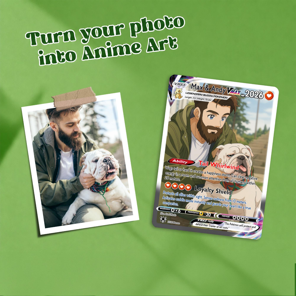 Personalized PKM Card Using Pet Photo, Your Pet as a PKM Card, Custom Pet Photo Gift, Cat Dad Gift, Pet Lover Gift, Pet Memorial Art 27c6ab76-1a19-487f-ac6e-809ec284316f-2.png