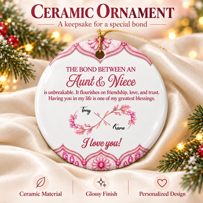 Personalized The Bond Between Aunt & Niece Christmas Ornament - Custom Ceramic Keepsake Gift for Niece from Aunt 27cacf9e-d898-467e-859b-a0573d4571cc-4.png