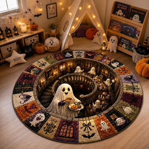 Ghost Halloween Round Rug, 3D Illusion Haunted House Rug, Cute Spooky Ghost Floor Mat, Halloween Kids Room Decor, Ghost Lover Gift 27ccf6a4-a660-4f46-b6f9-3a9ee1705459-4.jpg