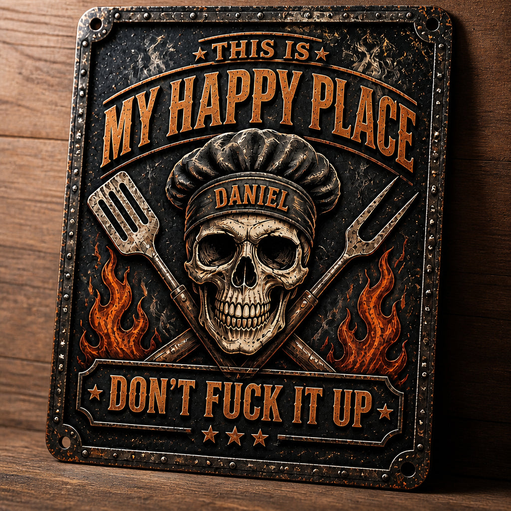 Grill Master Happy Place Metal Sign — Name Personalized - Personalized Metal Sign 28049abf-6106-426d-9b42-8afbead30773.jpg