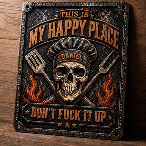Grill Master Happy Place Metal Sign — Name Personalized - Personalized Metal Sign 28049abf-6106-426d-9b42-8afbead30773.jpg