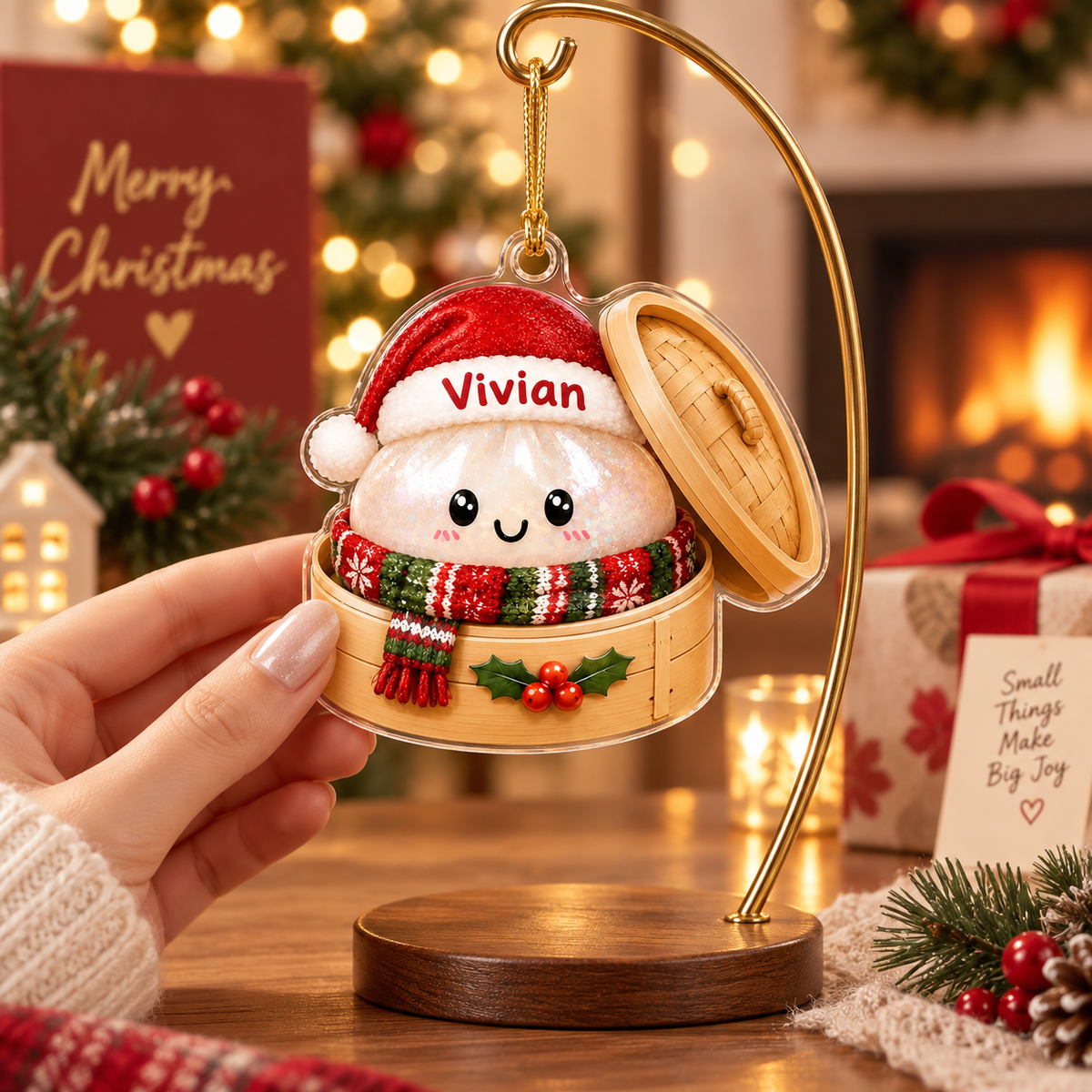 Personalized Squishy Dumpling Christmas Ornament 2D Flat Acrylic - Cute Food Christmas Decor, Christmas Holiday Gift 2805dc6e-16ce-443f-aebf-fe44153a4986-b897233d-5a47-4dd1-a588-660fa5521ac7.png