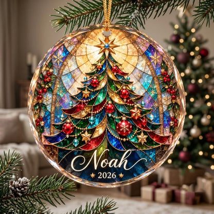 Custom Name Glass Christmas Ornament, Stained Glass Style Christmas Tree, Personalized Rainbow Holiday Decoration 2026 28312c29-4a9d-43aa-8f75-99f9281f20fb-5.jpg