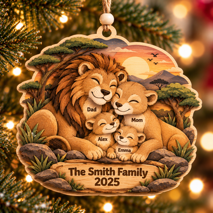 Personalized Lion Family Layered Wood Christmas Ornament, Custom Family Name Lion Ornament, Safari Animal Family Keepsake, Christmas Gift 2026 28377a90-e43b-4cb0-8a36-7cf072b4bb02-Lion-Family-Christmas-Ornament.png