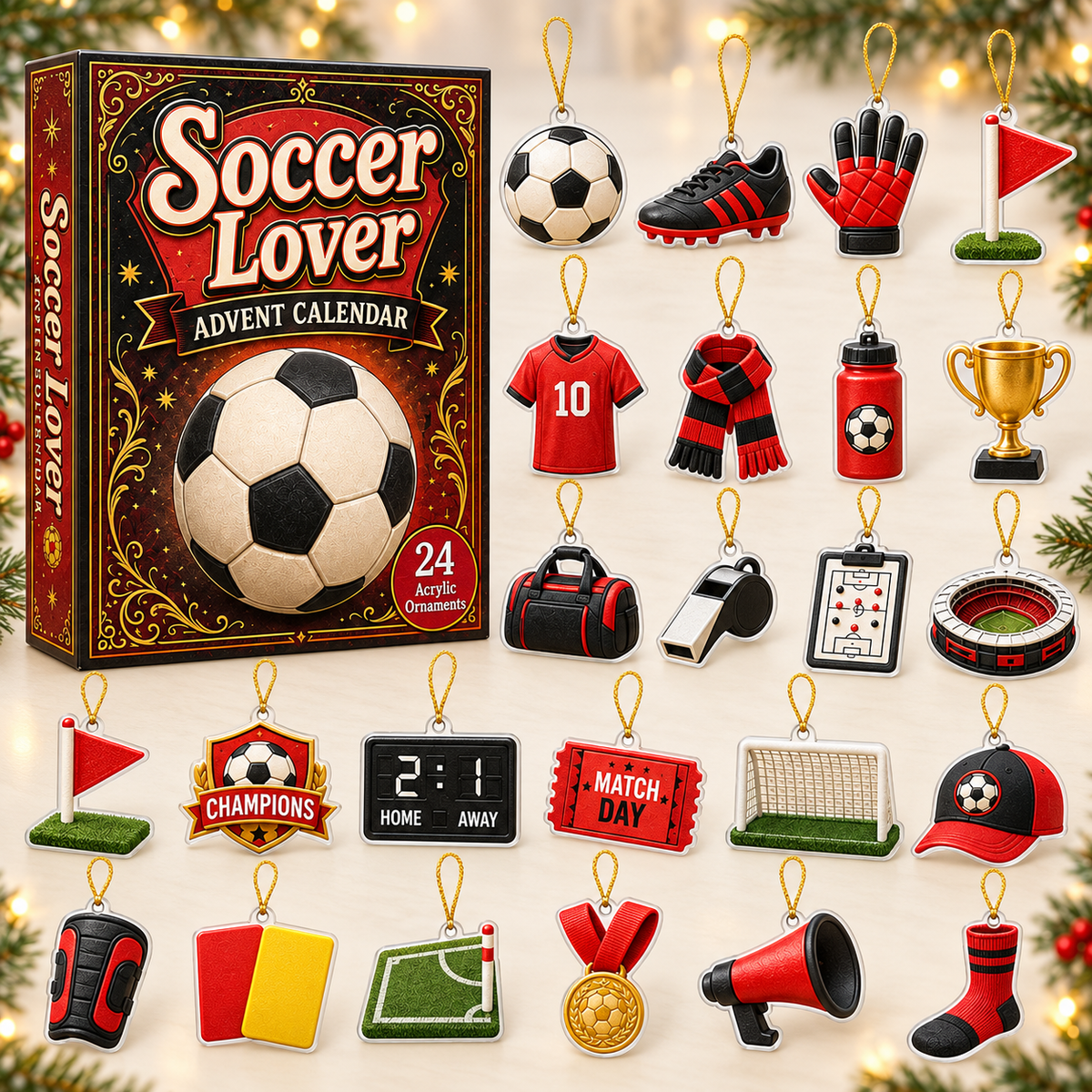 Soccer Theme Red Advent Calendar 2026 - 24-Day Festive Countdown, Acrylic Charms Blind Box - Gift For Soccer Lovers 284a196d-c2e0-4b55-bc92-6f118cada77b-red-soccer-box-charms.png