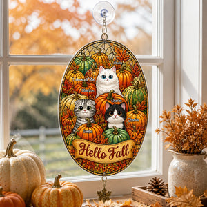 Hello Fall Custom Cat Portrait Garden Flag - Personalized 1 Layered Suncatcher with Charm 28593176-c322-43ac-84c8-34203ab863ff.jpg
