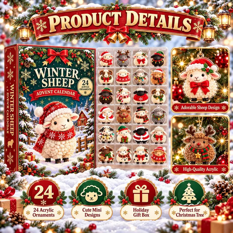 Sheep Advent Calendar 2026, 24 Acrylic Christmas Ornaments, Cute Holiday Countdown, Farm Animal Keepsake Set, Kids Christmas Gift, GIFT 2026 28829eb0-ce96-41f5-9d2c-c209f81f1837-dsdsds-1-.webp