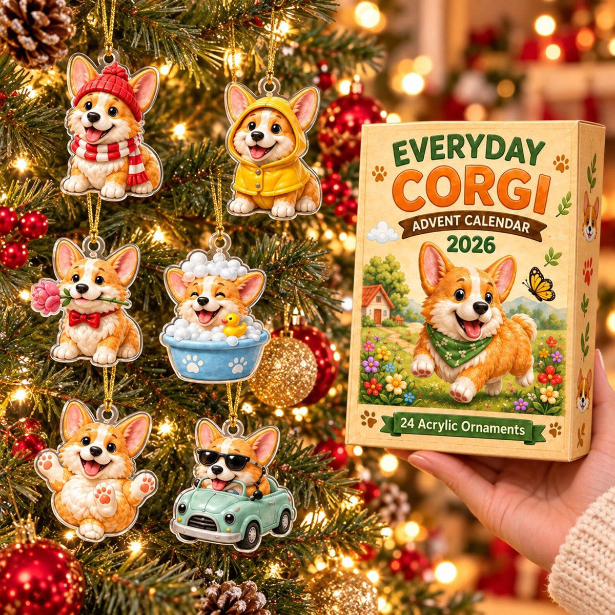 Everyday Corgi Advent Calendar 2026, 24 Day Christmas Countdown, Flat Acrylic Dog Ornaments, Gift for Corgi Lovers, Holiday Tree Decorations 2888ccba-39af-4e1a-9ebf-c7b9dd215576-il_1588xN.8592360680_fxqo.jpg