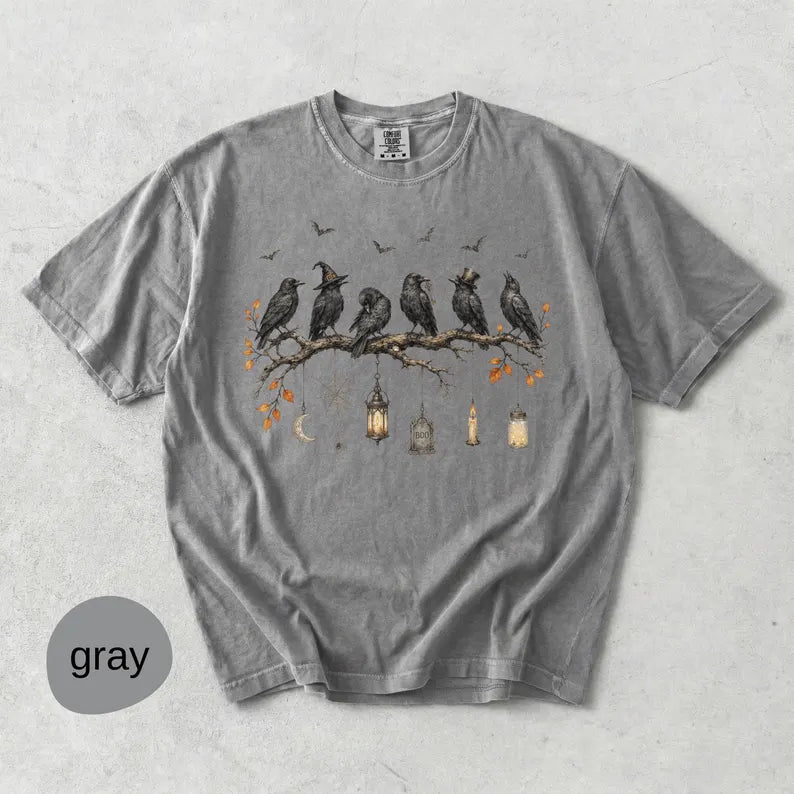 Comfort Colors Black Crow Halloween t-shirt, Cute Spooky Season Fall Tshirt, October Tee Woman, Halloween Bird Top, Halloween Shirt Women 28aa2081-0058-48d9-b6ad-f560b4645cb1-fghn-7-.webp