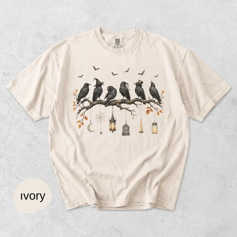 Comfort Colors Black Crow Halloween t-shirt, Cute Spooky Season Fall Tshirt, October Tee Woman, Halloween Bird Top, Halloween Shirt Women 28c247aa-2feb-4747-b1c2-7d4f1b9289af-fghn-2-.webp