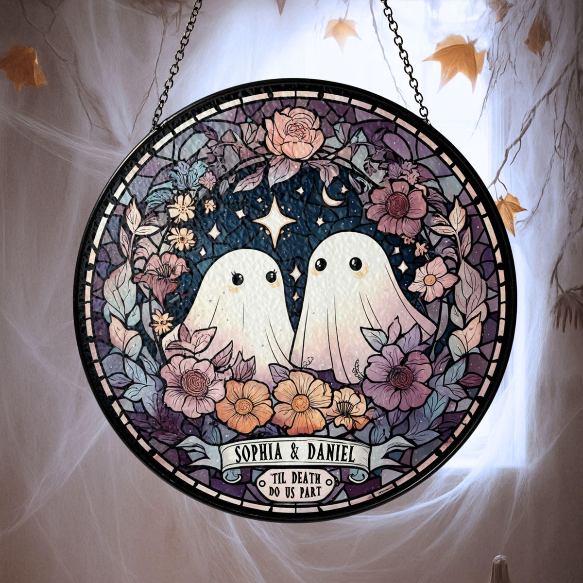Custom Ghost Couple 'Till Death Do Us Part Wedding Gift Stained Glass Suncatcher Spooky Halloween Decor Ghost Lovers Gothic Anniversary Gift 28c94a77-1e20-44e2-8ab7-8302470e94d5-2.jpg
