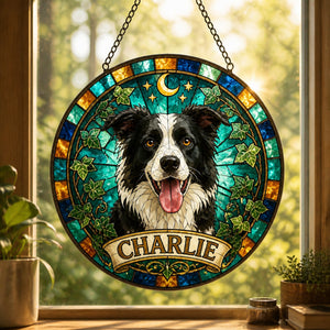Custom Stained-Glass Pet Suncatcher with Name Banner - Personalized Suncatcher Stained Glass 28cdb663-0416-4ae5-848d-669e9bea81e4.jpg