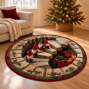 Christmas Gnome Quilted Round Rug, Faux 3D Staircase Vortex Optical Illusion Carpet, Nordic Tomte Holiday Living Room Floor Decor, Gift For Family 28db78f6-f40d-49ac-bbc7-1102745f5c01-Ph-ng-kh-ch-t-i-gi-n-v-i-th-m-Noel.png