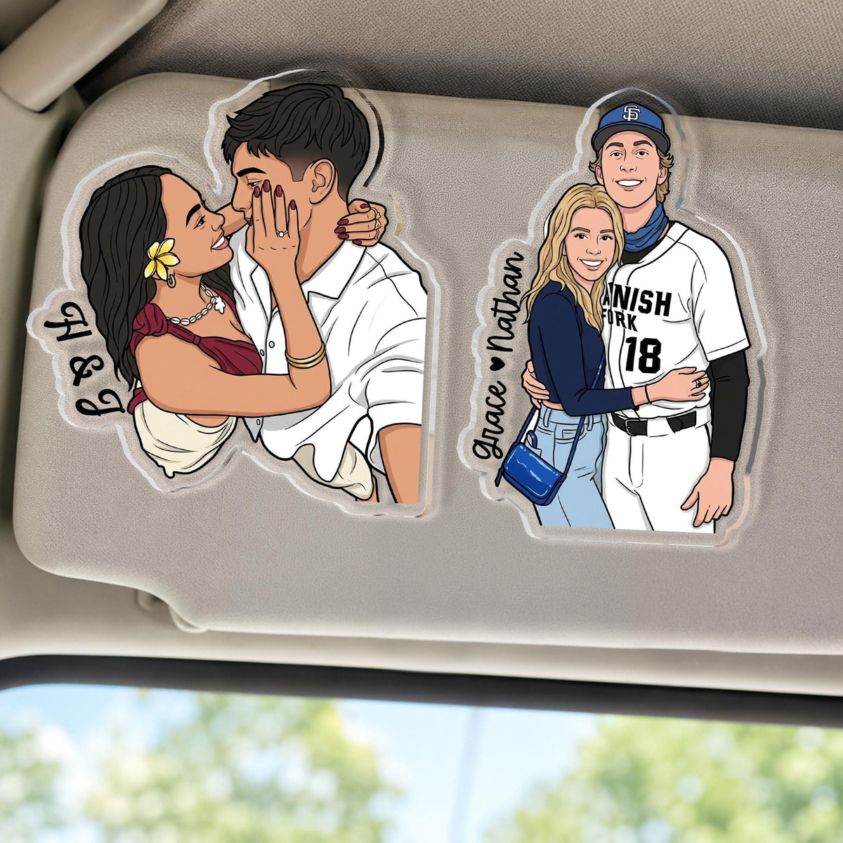 Personalized Portrait From Couples Photo Sun Visor Clip, Custom Photo Couples Car Visor Clip, Anniversary Gift For Him, Gift For Boyfriend 28e047b1-d6f9-42e3-86c2-806c15142f04-10.jpg