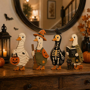 Halloween Goose Wooden Block Set, Cute Spooky Duck Shelf Decor, Farmhouse Fall Tiered Tray Accent, Witch Mummy Skeleton Home Gift Set 28e15ec1-f50a-4328-a957-7b693a75be7d-2.jpg