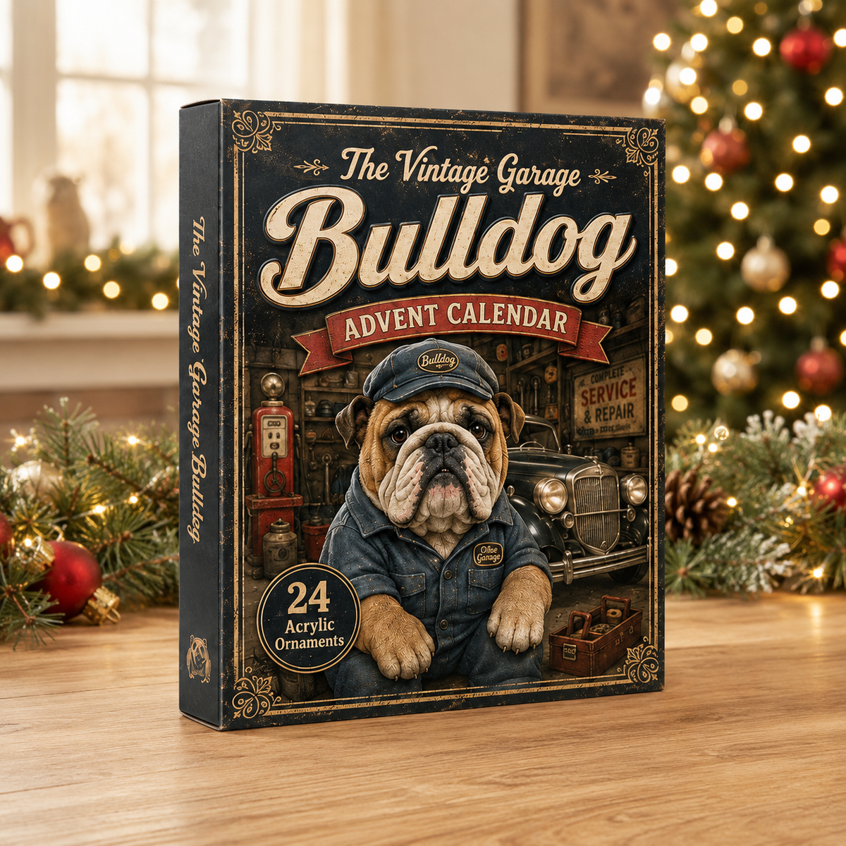 The Vintage Garage Bulldog Advent Calendar 2026 - 24-Day Festive Countdown, Acrylic Charms Blind Box - Gift For Bulldog Lovers 28e80c0c-758f-4379-b405-53f4475da520-box.png