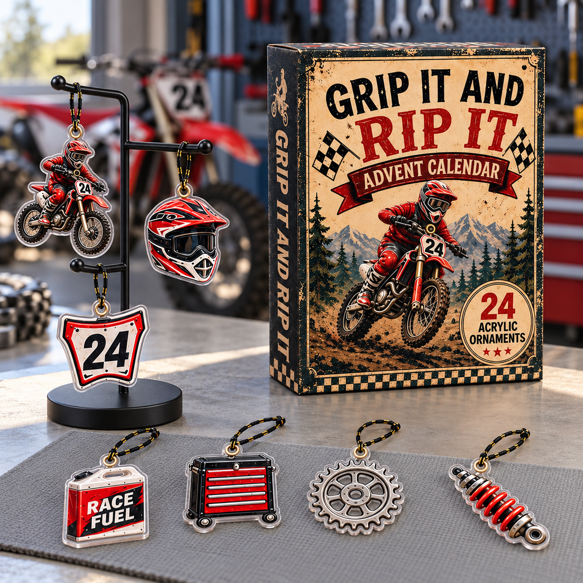 Race Pit Advent Calendar 2026 - 24-Day Festive Countdown, Acrylic Charms Blind Box - Gift For Motor Lovers, Birthday Gift 28f314be-d305-4cef-b0bf-921dbced2efd-L-ch-motocross-c-ng-charm-acrylic-2.png