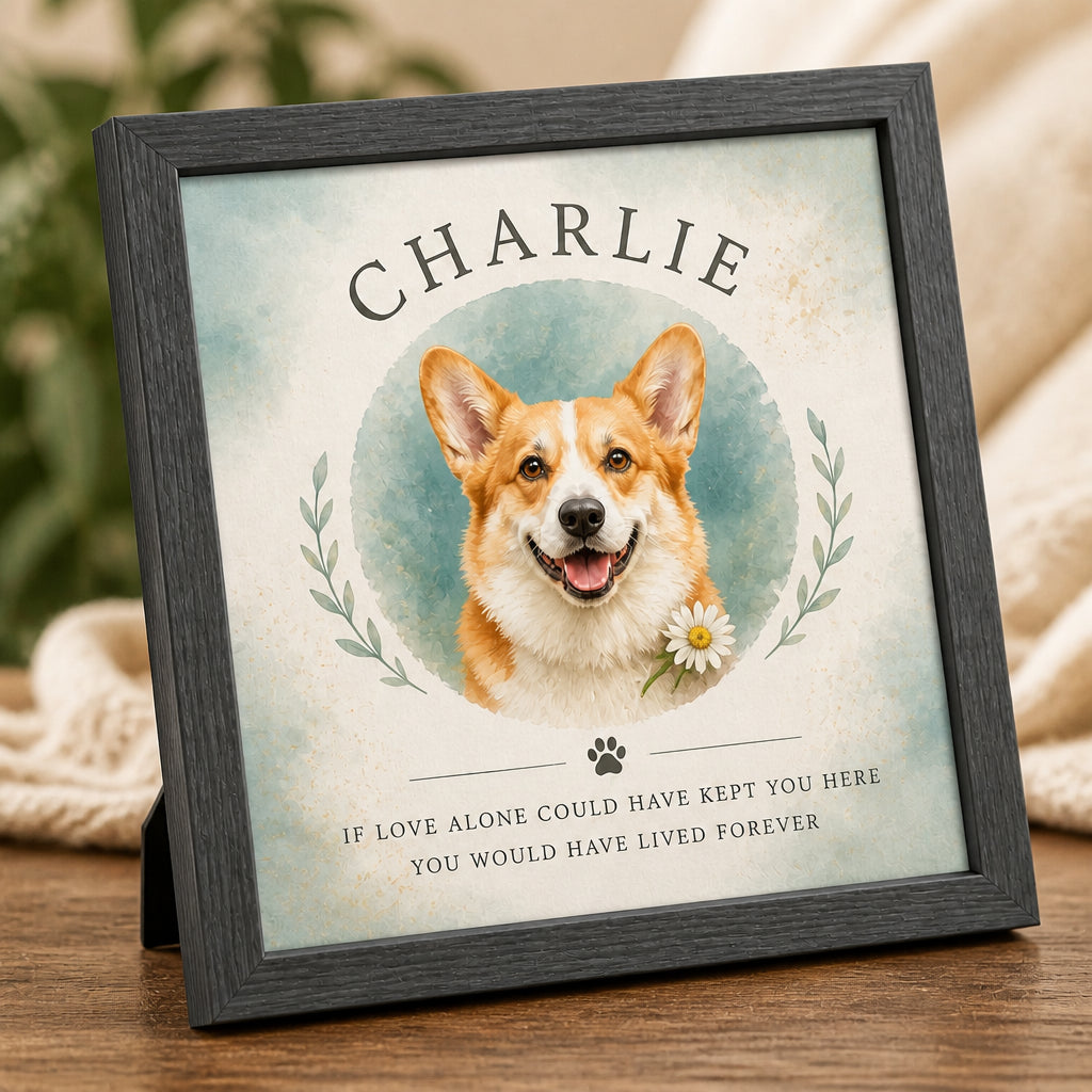 Pet Memorial Picture Frame – Photo-to-Watercolor Portrait with Name - Personalized Picture Frame 2904ea81-57d6-41c0-b20c-2f232b584f8f.jpg