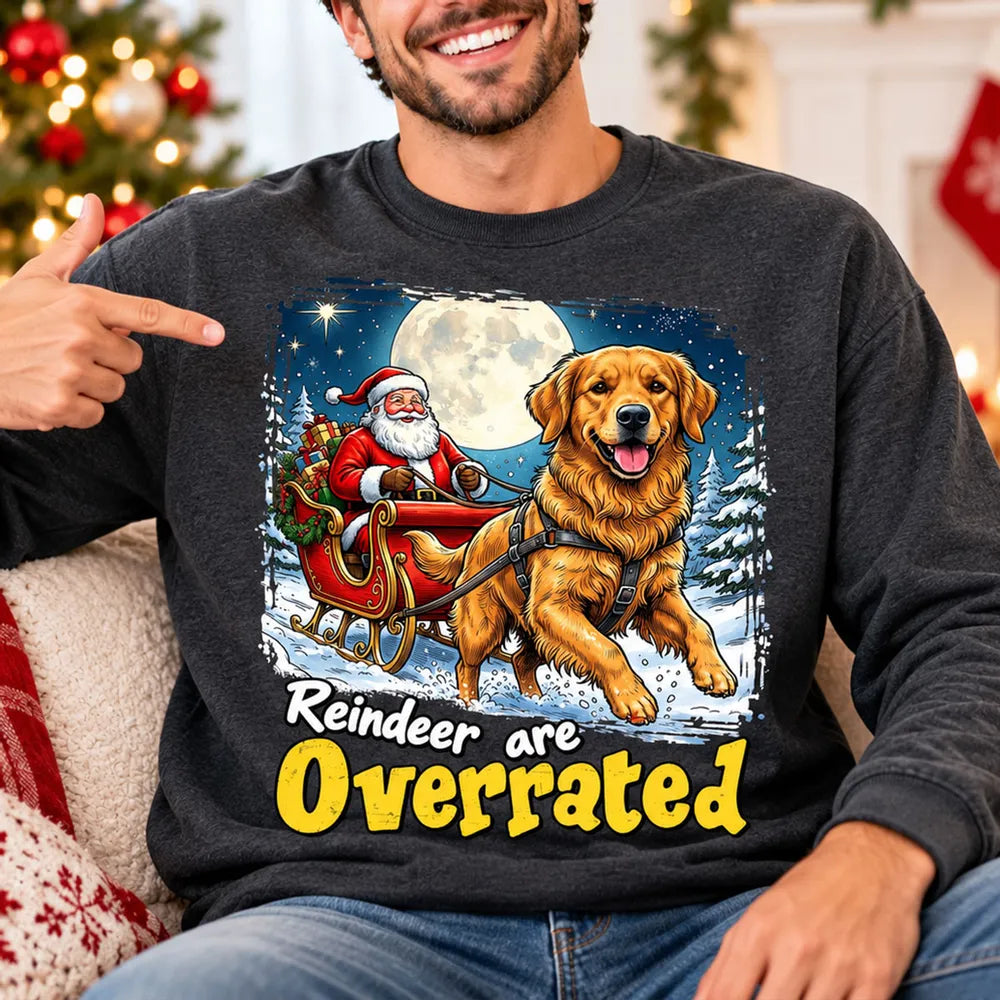 Funny Santa Dog Reindeer Are Overrated Upload Pet Photo - Personalized Shirt - Funny Christmas Gift For Dog Lovers 29050931-c1a3-4304-aa98-24afe45e2884-3c652c223e657d65757775716a7677680e112a0d760e21250220181830222573692d3720656b65302e23332f657d767.webp