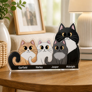 Custom Cat Family Acrylic Standee – Cartoon Pet Portraits with Nameplates - Personalized Acrylic Custom shape Standing 1 layer (FS) 29068482-3983-416d-8117-740379ba34f9.jpg