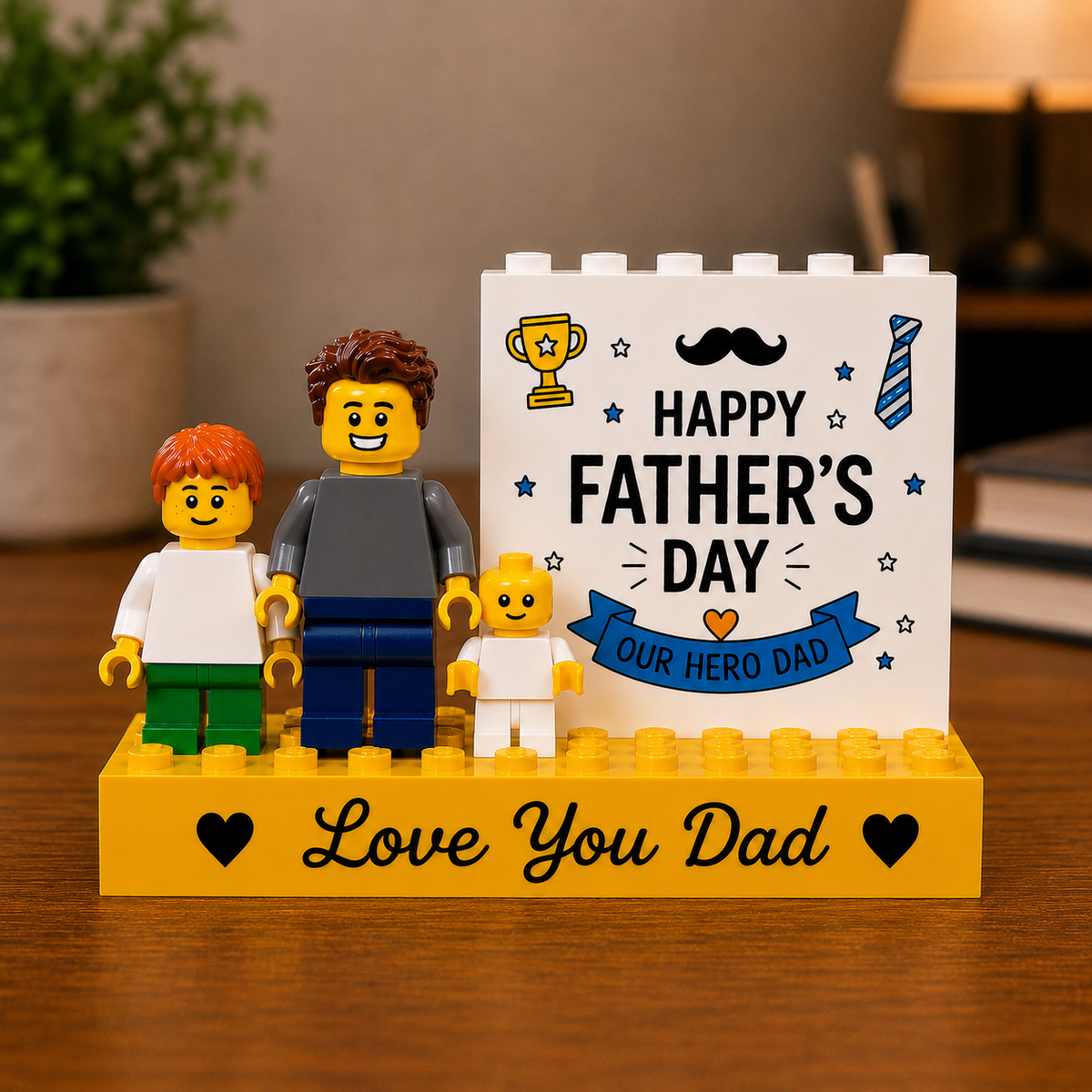 Our Hero Father's Day Personalised Minifigure Gift for Dad, Custom Family Keepsake Figures, Sentimental Gift for Best Daddy