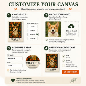 Custom Pet Portrait Canvas – Floral Cameo, Name & Est. Year - Personalized Canvas 2915c337-0152-49af-84a5-77345f5e2864.jpg