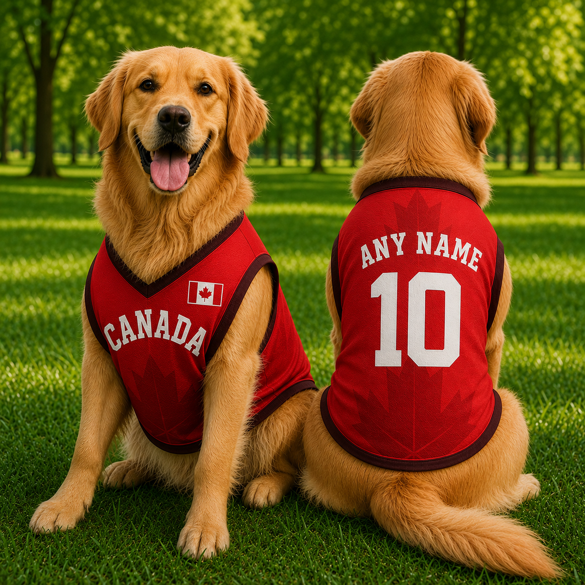 Personalized Canada Pet Soccer Jersey,Custom Dog Cat Football Shirt,Name Number Puppy Sportswear