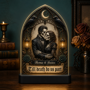 Gothic Skeleton Couple Night Light — Till Death Do Us Part (Photo + Names) - Personalized Acrylic Night Light 293b4ae3-b0c3-4590-a893-edd99a36fe74.png