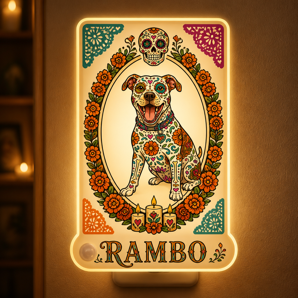 Custom Sugar Skull Pet Night Light – Photo-to-Art with Name - Personalized Acrylic Night Light 29405ed9-8554-435a-bb14-c8da5aa6c7e2.png