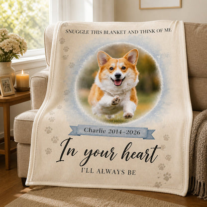 Pet Memorial Photo Blanket — Snuggle This Blanket, In Your Heart - Personalized Blanket 294cda7a-cd7e-4e54-b0a6-d89c0c5d5d57.jpg