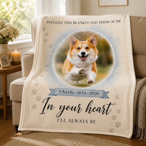 Pet Memorial Photo Blanket — Snuggle This Blanket, In Your Heart - Personalized Blanket 294cda7a-cd7e-4e54-b0a6-d89c0c5d5d57.jpg
