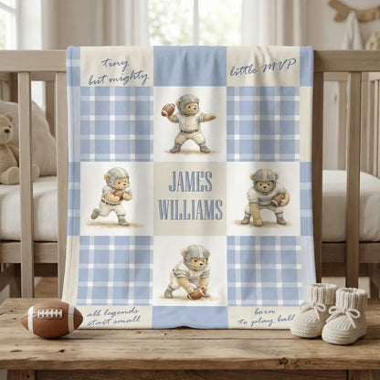 Personalized Football Baby Blanket, Teddy Bear Sports Nursery Decor, Soft Baby Boy Name Blanket, Custom Newborn Boy Gift, Football Nursery 2957c272-3c41-4caa-8ede-1fefee800eb6-fhgrt-4-.webp