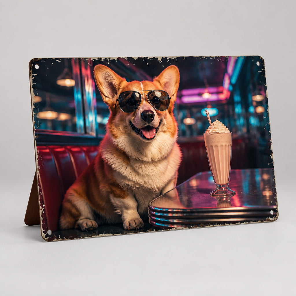 Cool Night Out Pet Portrait Metal Sign - Personalized Metal Sign 2972ae9f-46e4-4f74-8f7b-634c7b7edd1f.jpg