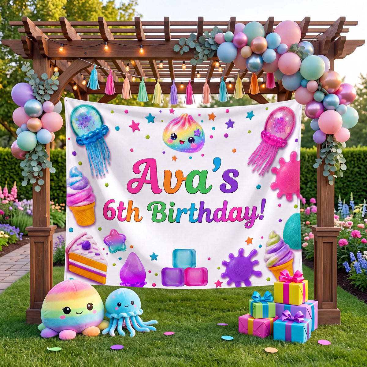 Custom Dumpling Birthday Backdrop, Plushie Theme Party Banner, Kawaii Personalized Tapestry, Pastel Kids Birthday Decor, Photo Booth Prop 29783644-693b-4ad8-b2e7-02a5dce8c5e4-2.jpg